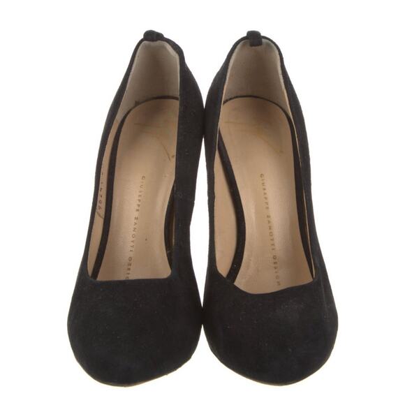 Giuseppe ZANOTTI Black Suede Pony Hair Platform Wedge Shoes IT 37 US 7 - Picture 2 of 5